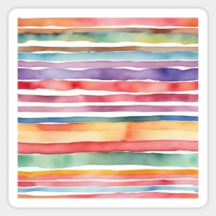 Colorful watercolor striped pattern Sticker